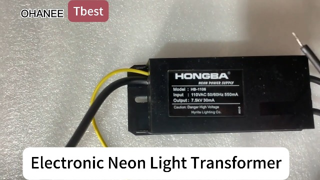 Electronic Neon Light Transformer,7.5KV 30mA Black Neon Electronic